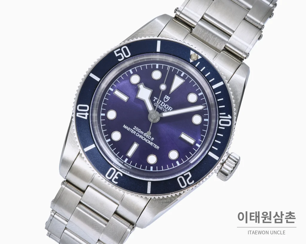 튜더 블랙베이 오토매틱 41mm 퍼플 다이얼 스틸 브레이슬릿 네이비 베젤