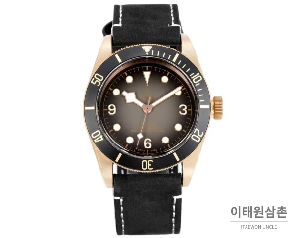 튜더 블랙베이 브론즈 알루미늄브론즈 브라운다이얼 빈티지 다이버 오토매틱 43mm (2) 튜더 블랙베이 브론즈 알루미늄브론즈 브라운다이얼 빈티지 다이버 오토매틱 43mm 블랙 가죽 스트랩 블랙 베젤