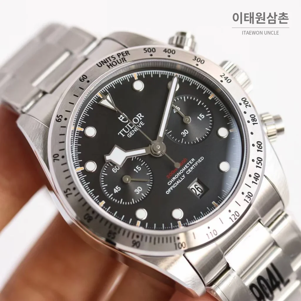 튜더 블랙베이 크로노 스틸 골드 블랙다이얼 크로노그래프 오토매틱 41mm M79363N 스틸 브레이슬릿