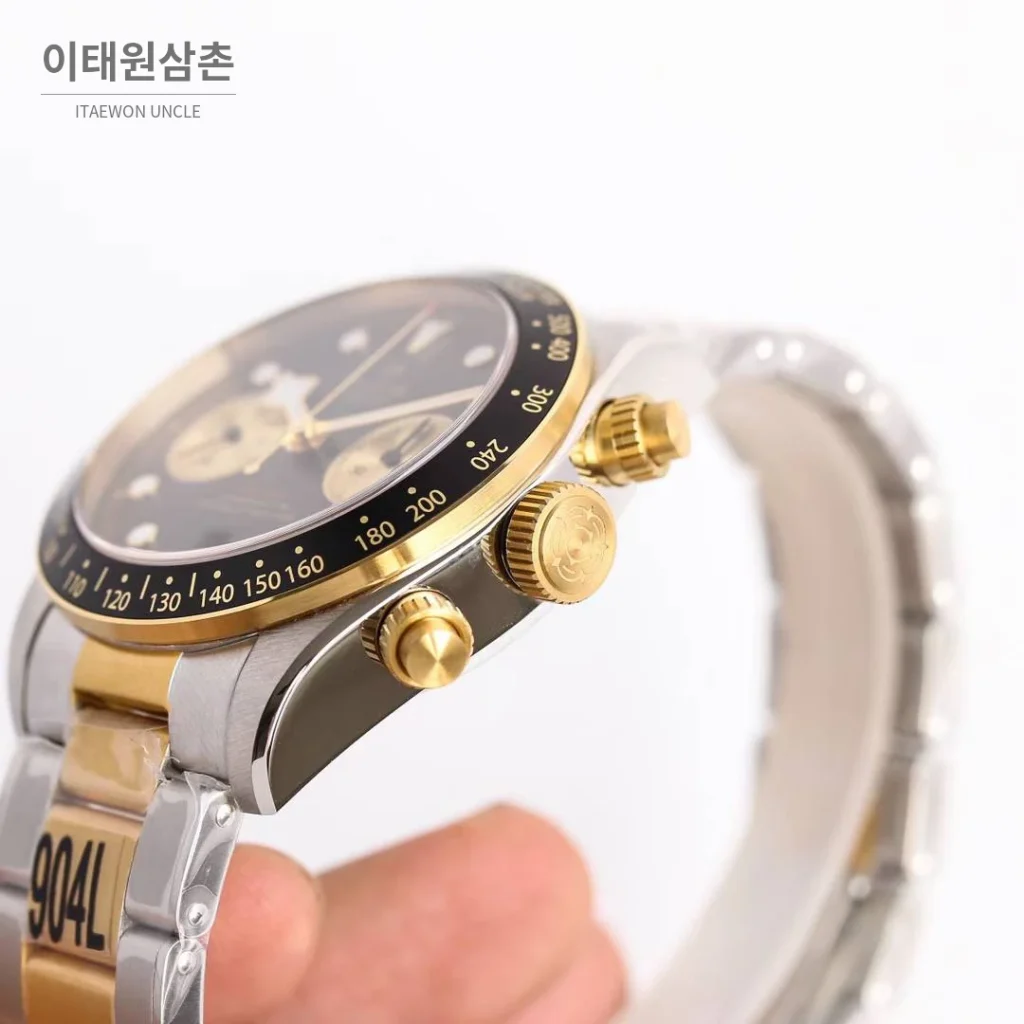 튜더 블랙베이 크로노 스틸 골드 블랙다이얼 크로노그래프 오토매틱 41mm M79363N 투톤 브레이슬릿 블랙 베젤