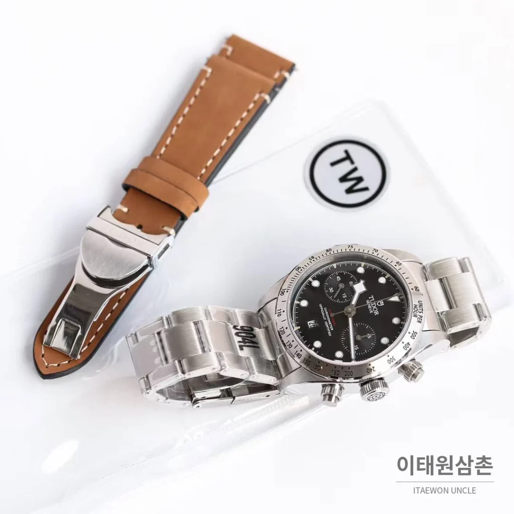 튜더 블랙베이 크로노 스틸 골드 블랙다이얼 크로노그래프 오토매틱 41mm M79363N 스틸 브레이슬릿