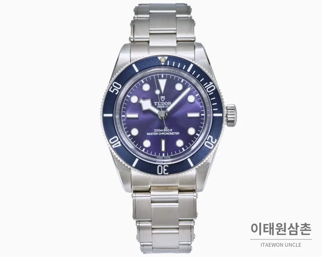 튜더 블랙베이 모노크롬 스틸 블랙다이얼 오토매틱 41mm 스틸 브레이슬릿 네이비 베젤