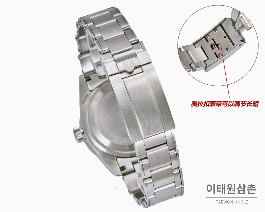 튜더 블랙베이 모노크롬 스틸 블랙다이얼 오토매틱 41mm 스틸 브레이슬릿 골드 베젤