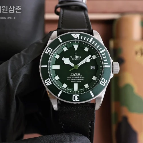 튜더 헤리티지 블랙베이 스틸 브레이슬릿 오토매틱 42mm 그린 다이얼