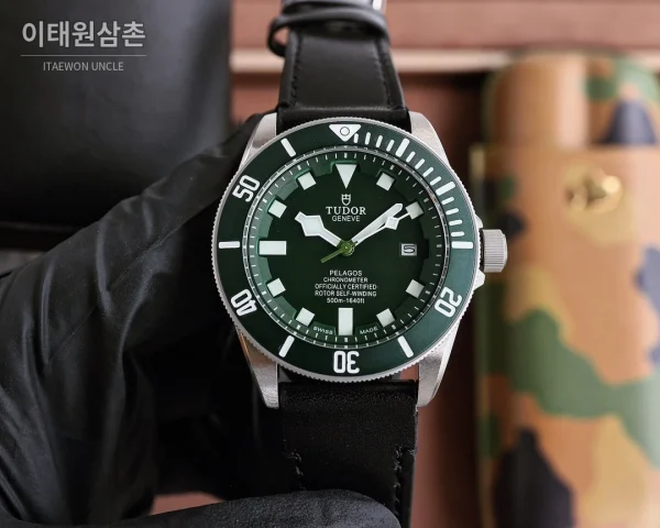 튜더 헤리티지 블랙베이 스틸 브레이슬릿 오토매틱 42mm 그린 다이얼 튜더 헤리티지 블랙베이 스틸 브레이슬릿 오토매틱 42mm 그린 다이얼