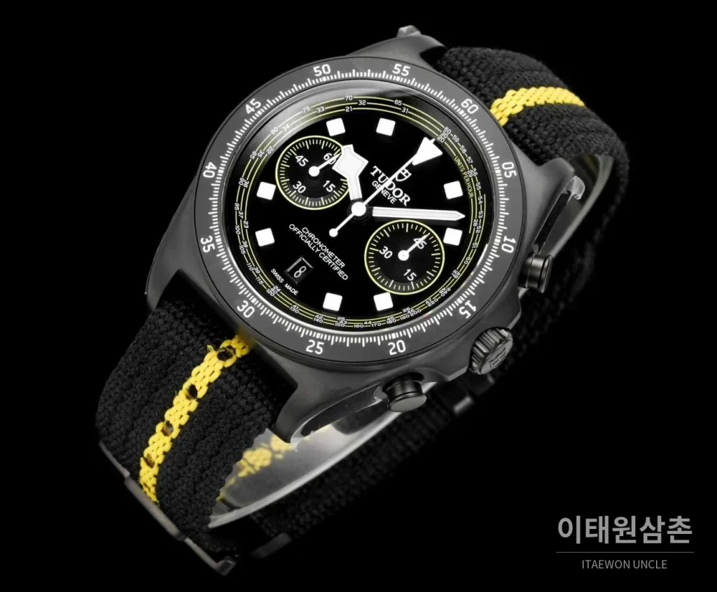 튜더 펠라고스 FXD 크로노그래프 컬러다이얼 야광 오토매틱 43mm 블랙 나일론 스트랩