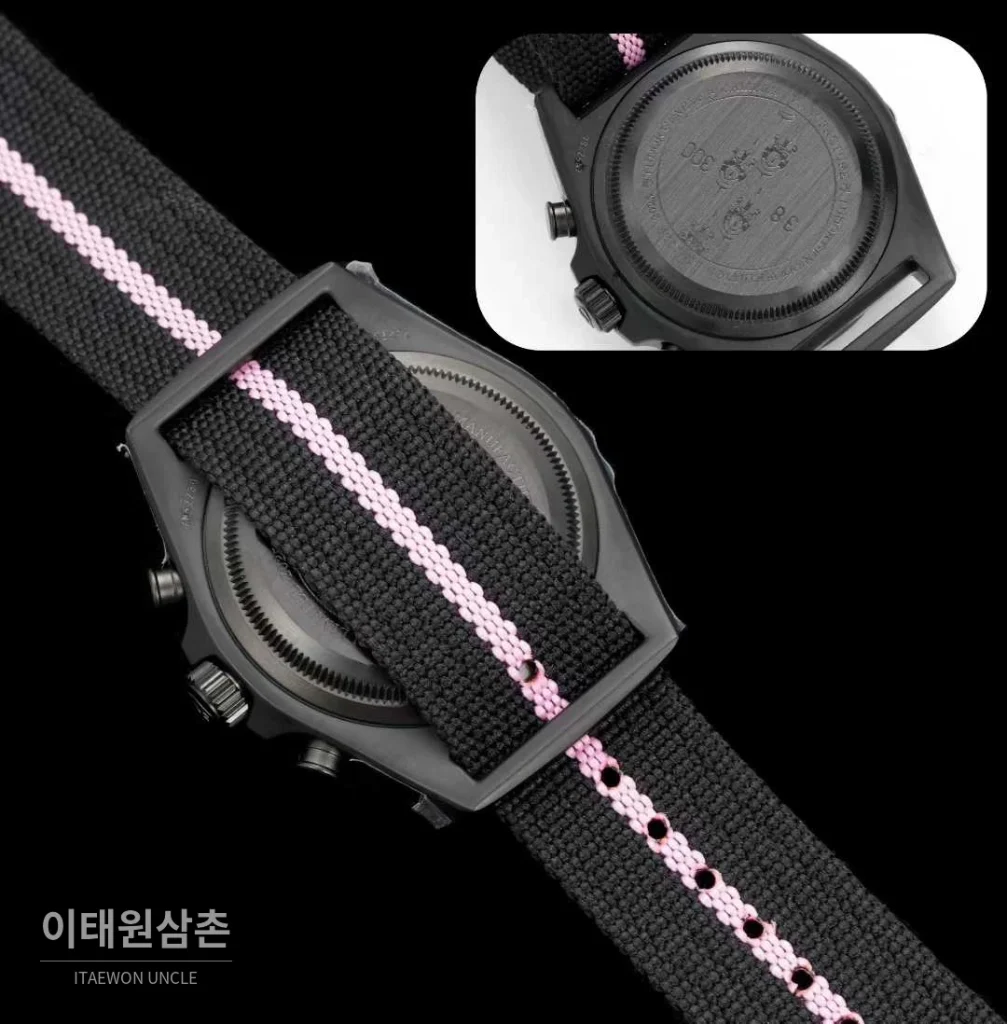 튜더 펠라고스 FXD 크로노그래프 컬러다이얼 야광 오토매틱 43mm 핑크 나일론 스트랩