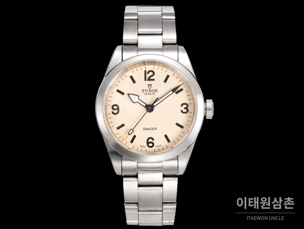 튜더 레인저 스틸 아라비아숫자 라이트옐로우 다이얼 오토매틱 39mm
