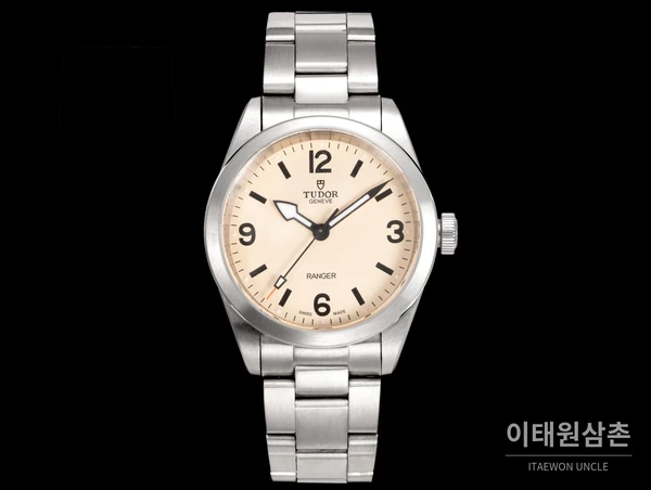 튜더 레인저 스틸 아라비아숫자 라이트옐로우 다이얼 오토매틱 39mm