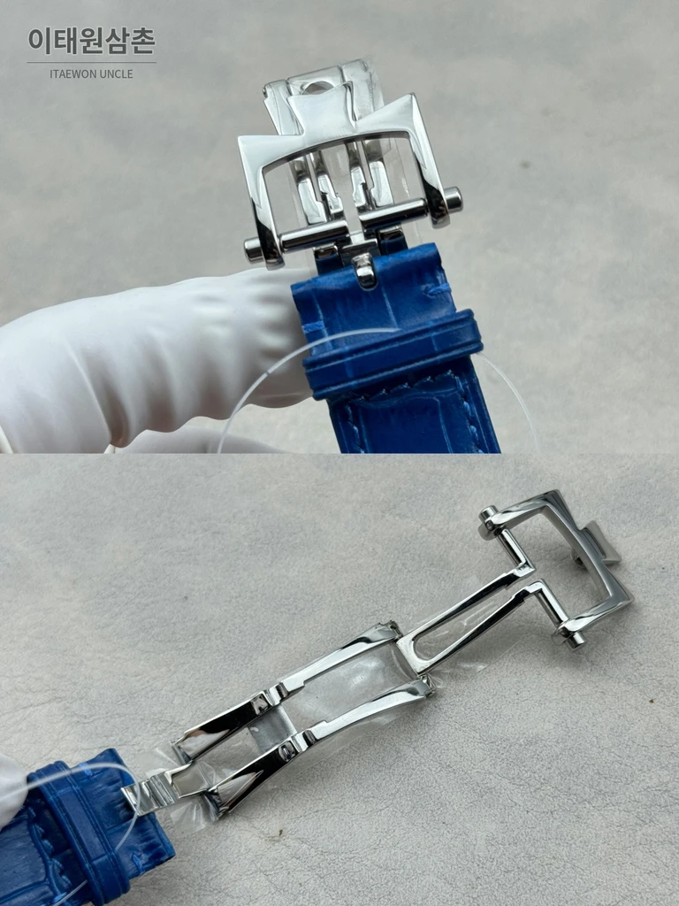 바쉐론콘스탄틴 피프티식스 데이데이트 네이비다이얼 카프스킨 오토매틱 40mm