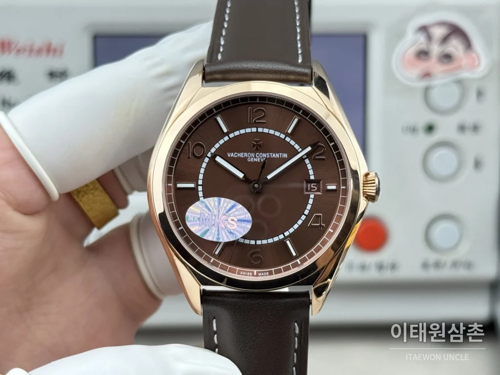 바쉐론콘스탄틴 피프티식스 가죽밴드 오토매틱 40mm 브라운 다이얼 로즈골드 베젤