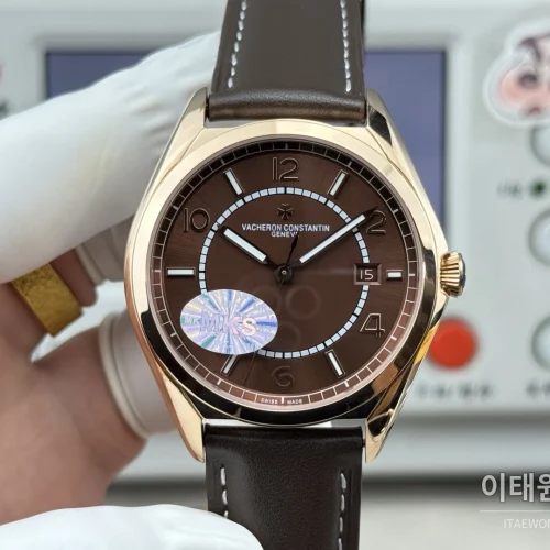 바쉐론콘스탄틴 피프티식스 가죽밴드 오토매틱 40mm 브라운 다이얼 로즈골드 베젤