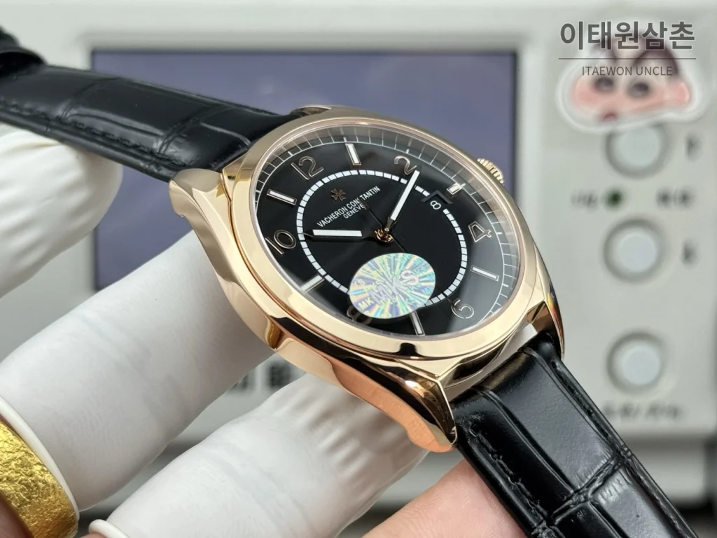 바쉐론콘스탄틴 피프티식스 가죽밴드 오토매틱 40mm 블랙 다이얼 로즈골드 베젤