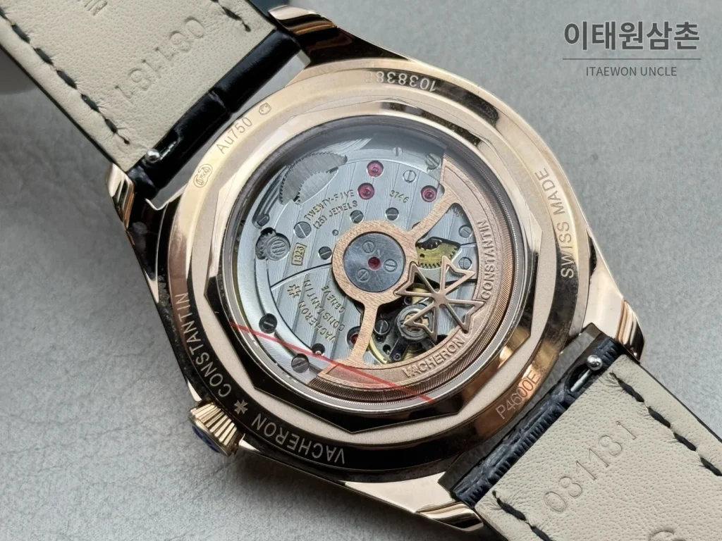 바쉐론콘스탄틴 피프티식스 가죽밴드 오토매틱 40mm 블랙 다이얼 로즈골드 베젤