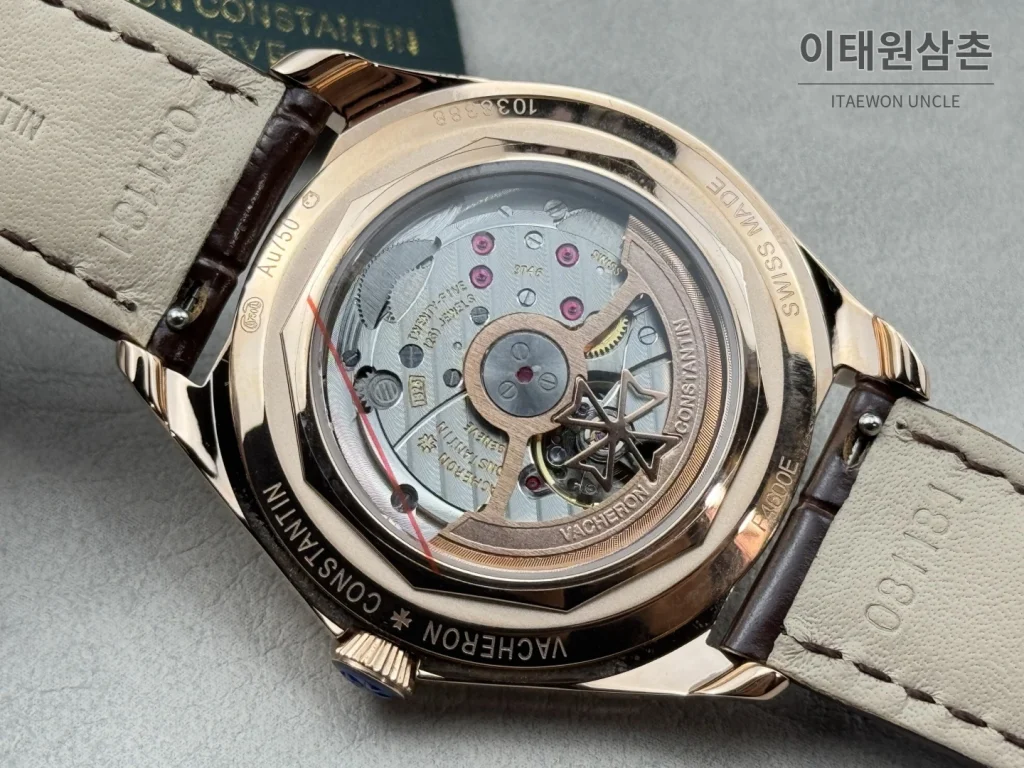 바쉐론콘스탄틴 피프티식스 가죽밴드 오토매틱 40mm 실버 다이얼 로즈골드 베젤