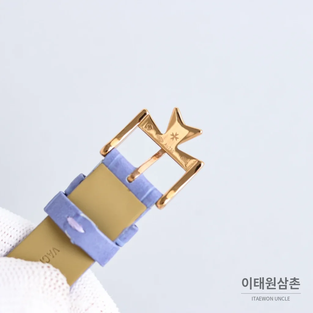 바쉐론콘스탄틴 에제리 스틸 다이아 문페이즈 오토매틱 37mm 아이스블루 다이얼 퍼플 가죽 스트랩 (2)