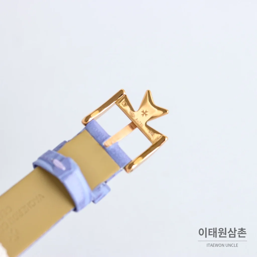 바쉐론콘스탄틴 에제리 스틸 다이아 문페이즈 오토매틱 37mm 아이스블루 다이얼 퍼플 가죽 스트랩