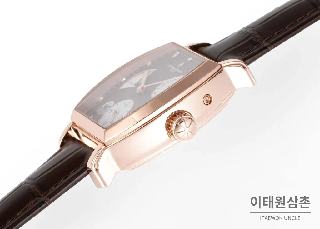 바쉐론콘스탄틴 말테 로즈골드 베젤 브라운다이얼 듀얼타임 오토매틱 48mm