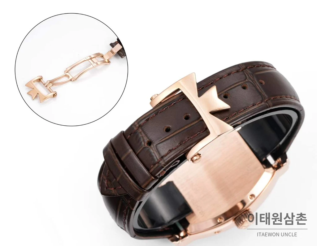 바쉐론콘스탄틴 말테 로즈골드 베젤 브라운다이얼 듀얼타임 오토매틱 48mm