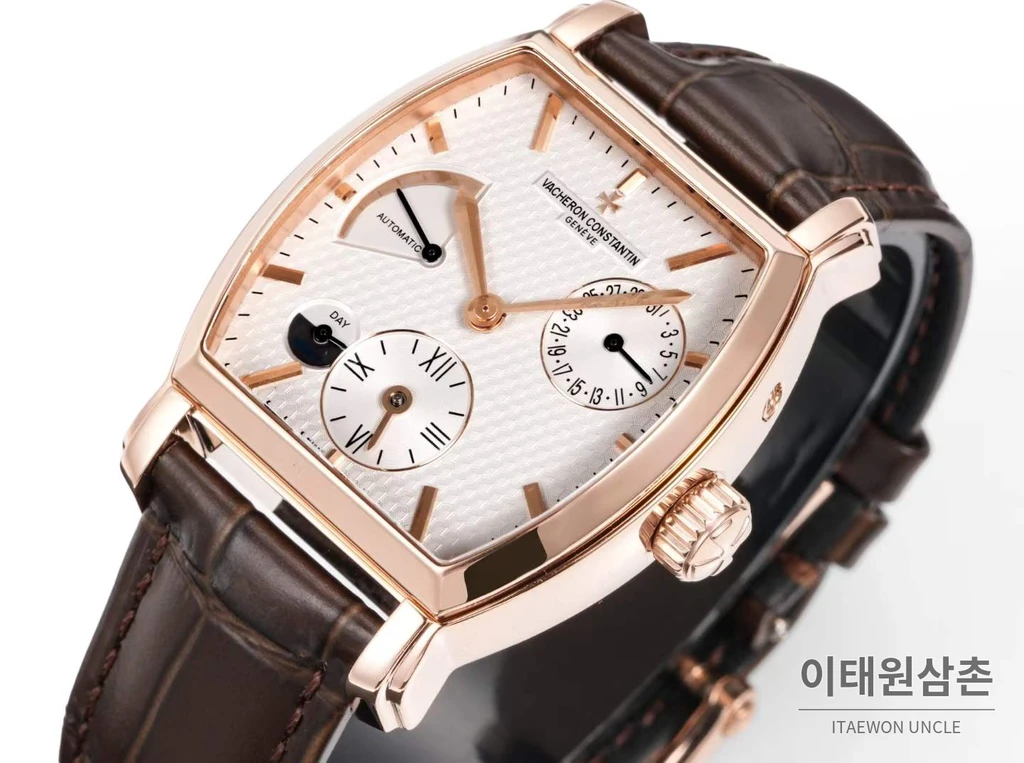 바쉐론콘스탄틴 말테 로즈골드 베젤 화이트다이얼 듀얼타임 오토매틱 48mm (2)