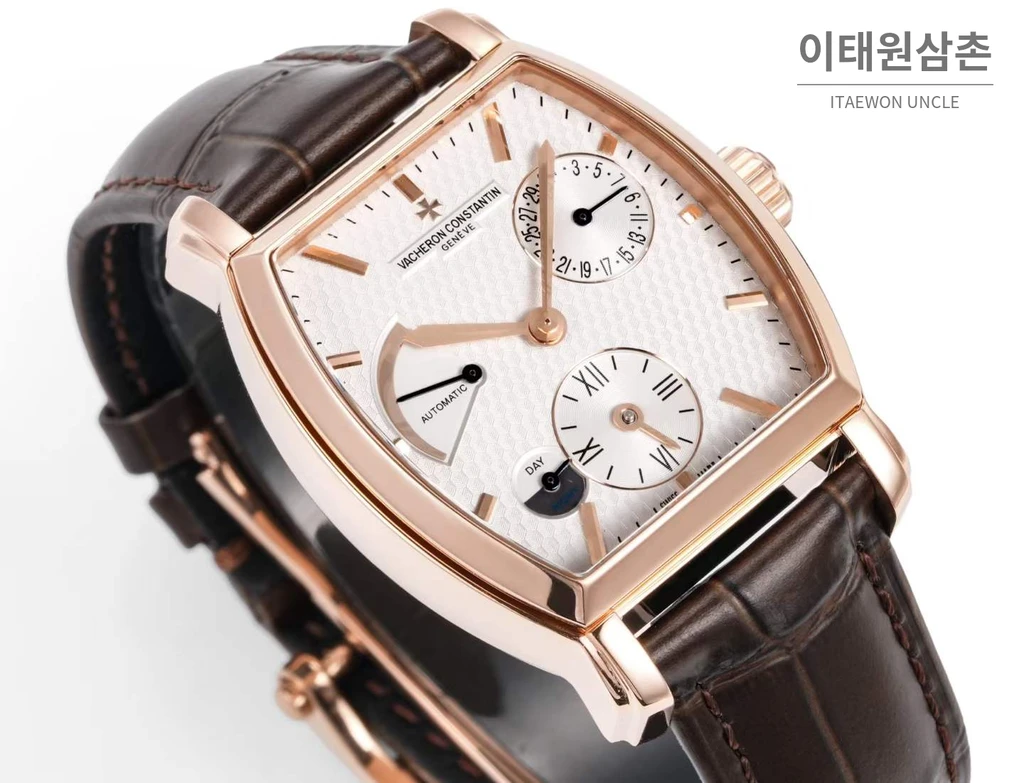 바쉐론콘스탄틴 말테 로즈골드 베젤 화이트다이얼 듀얼타임 오토매틱 48mm (2)