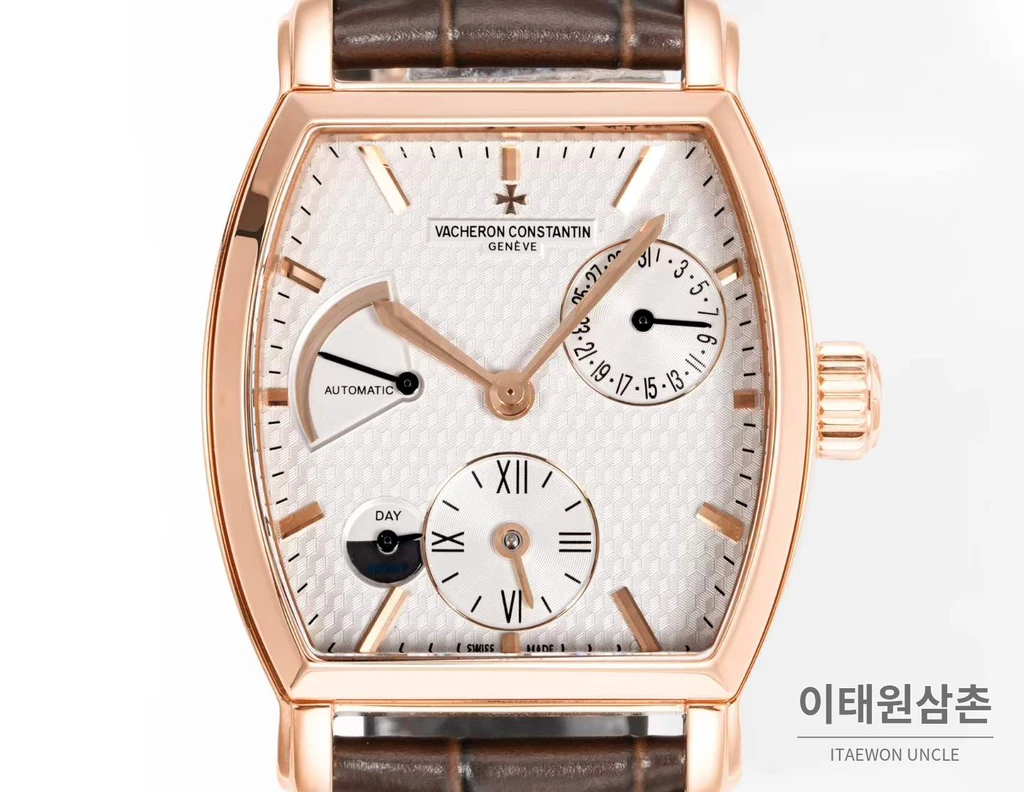 바쉐론콘스탄틴 말테 로즈골드 베젤 화이트다이얼 듀얼타임 오토매틱 48mm (2)
