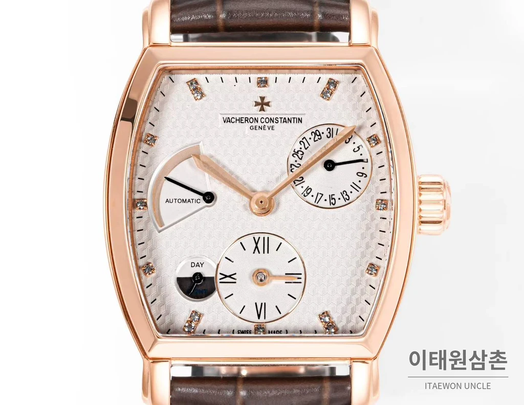 바쉐론콘스탄틴 말테 로즈골드 베젤 화이트다이얼 듀얼타임 오토매틱 48mm