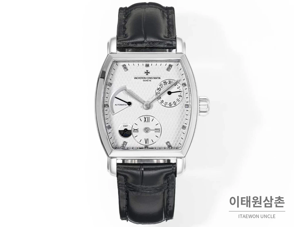 바쉐론콘스탄틴 말테 실버 베젤 화이트다이얼 듀얼타임 오토매틱 48mm