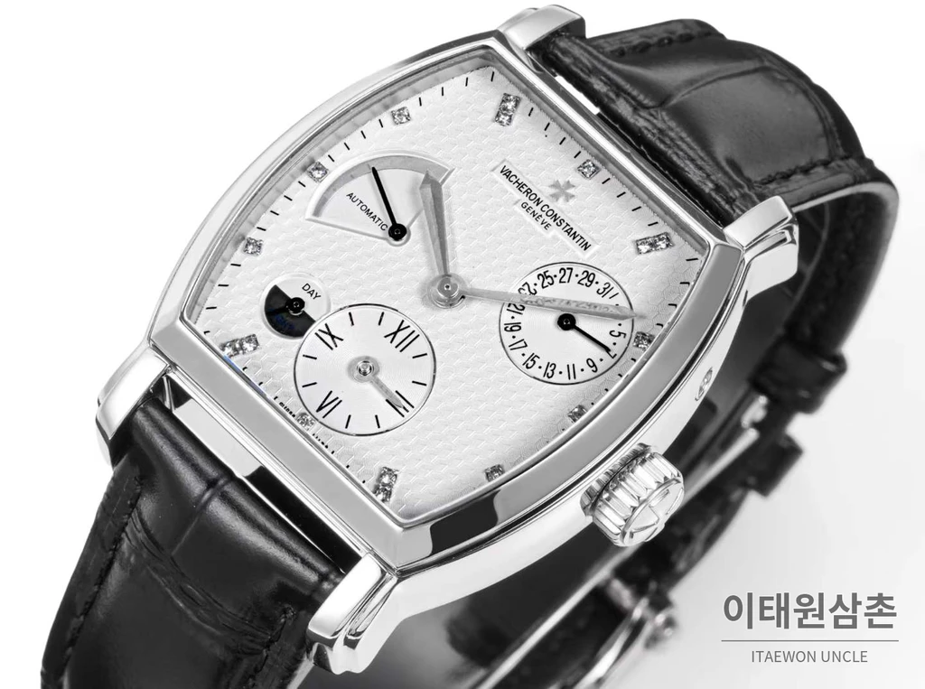 바쉐론콘스탄틴 말테 실버 베젤 화이트다이얼 듀얼타임 오토매틱 48mm