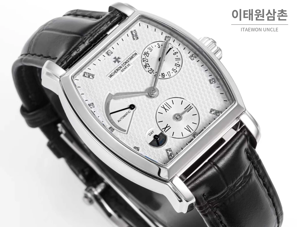 바쉐론콘스탄틴 말테 실버 베젤 화이트다이얼 듀얼타임 오토매틱 48mm
