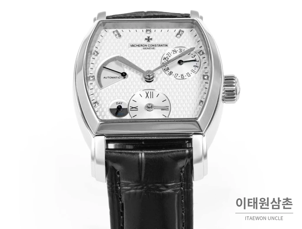 바쉐론콘스탄틴 말테 실버 베젤 화이트다이얼 듀얼타임 오토매틱 48mm