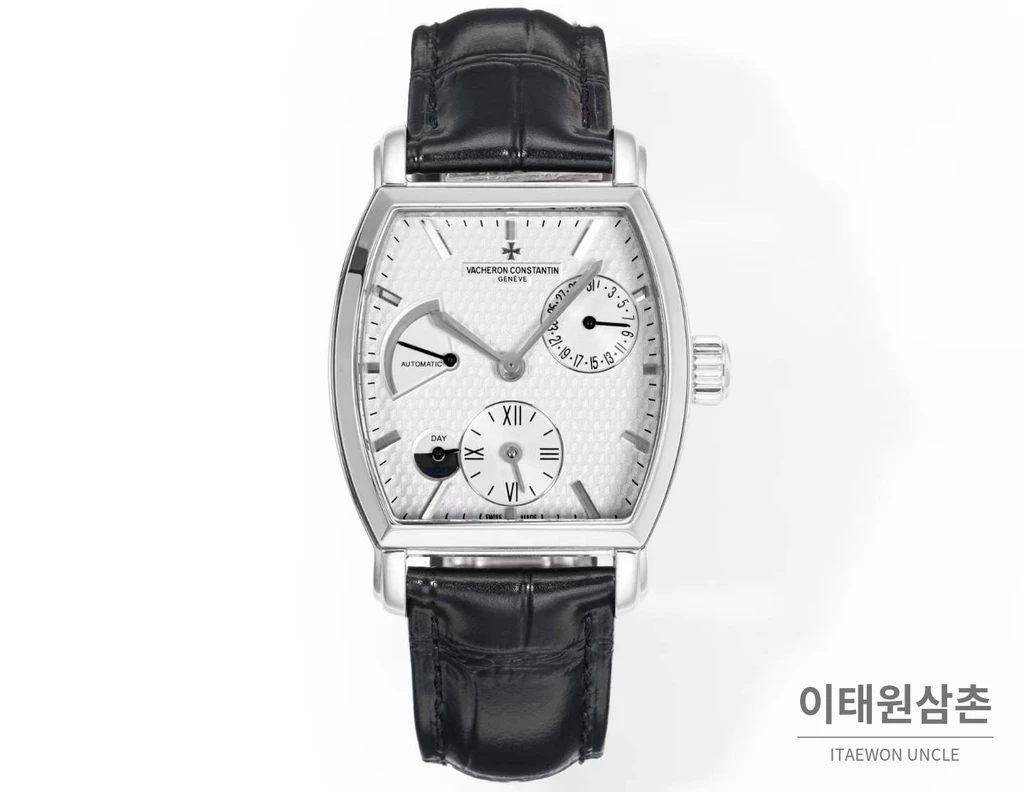 바쉐론콘스탄틴 말테 실버 베젤 화이트다이얼 듀얼타임 오토매틱 48mm (2)