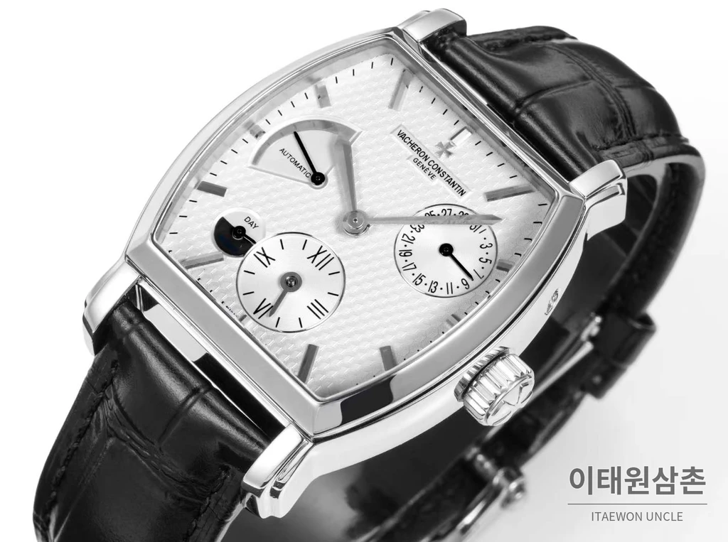 바쉐론콘스탄틴 말테 실버 베젤 화이트다이얼 듀얼타임 오토매틱 48mm (2)