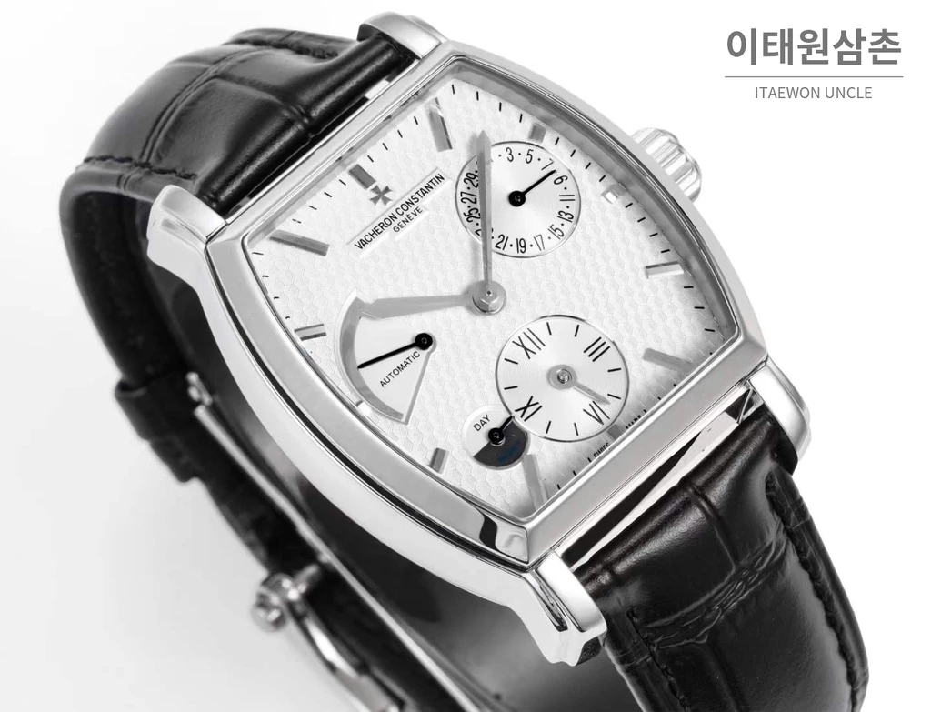 바쉐론콘스탄틴 말테 실버 베젤 화이트다이얼 듀얼타임 오토매틱 48mm (2)