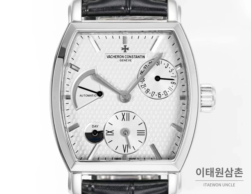 바쉐론콘스탄틴 말테 실버 베젤 화이트다이얼 듀얼타임 오토매틱 48mm (2)