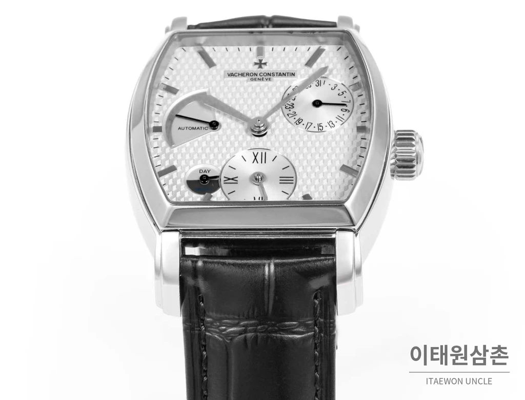 바쉐론콘스탄틴 말테 실버 베젤 화이트다이얼 듀얼타임 오토매틱 48mm (2)