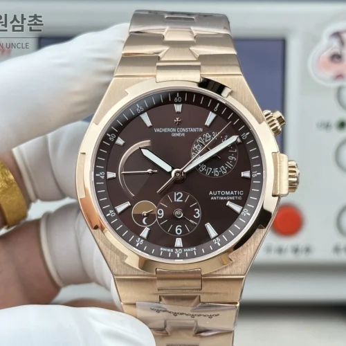 바쉐론콘스탄틴 오버시즈 듀얼타임 파워리저브 오토매틱 42mm 블루 로즈골드 브레이슬릿 로즈골드 케이스 (2)
