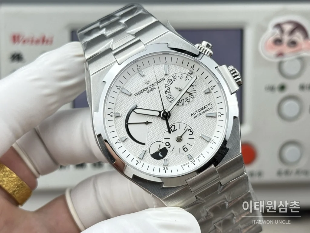 바쉐론콘스탄틴 오버시즈 듀얼타임 파워리저브 오토매틱 42mm 블루 스틸 브레이슬릿