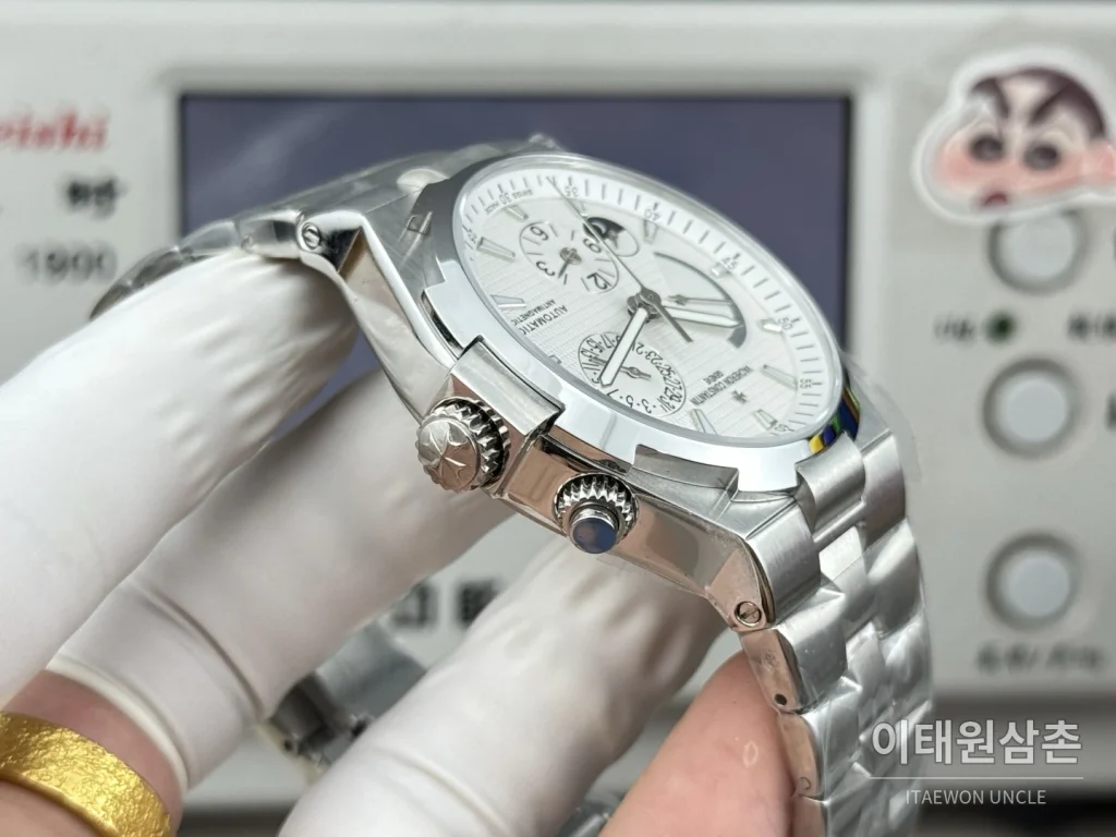 바쉐론콘스탄틴 오버시즈 듀얼타임 파워리저브 오토매틱 42mm 블루 스틸 브레이슬릿