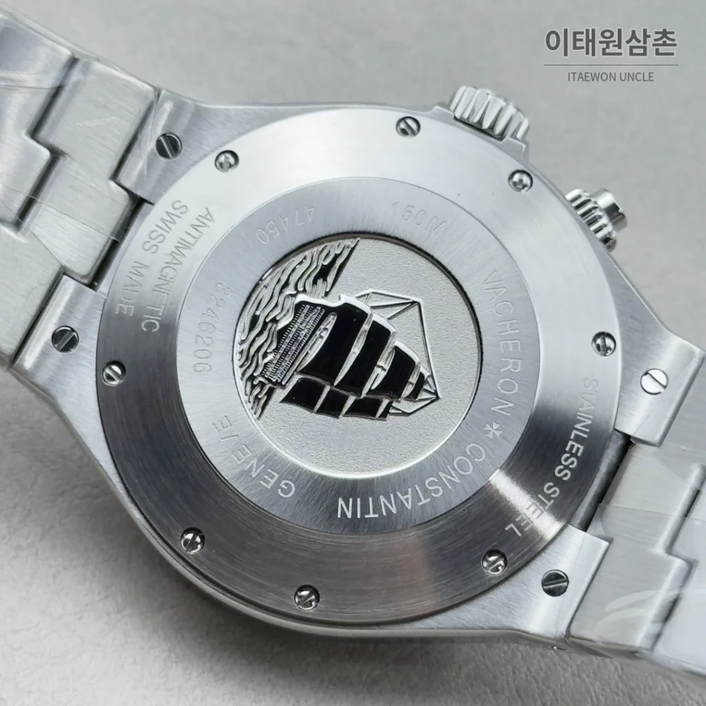 바쉐론콘스탄틴 오버시즈 듀얼타임 파워리저브 오토매틱 42mm 블루 스틸 브레이슬릿 (2)