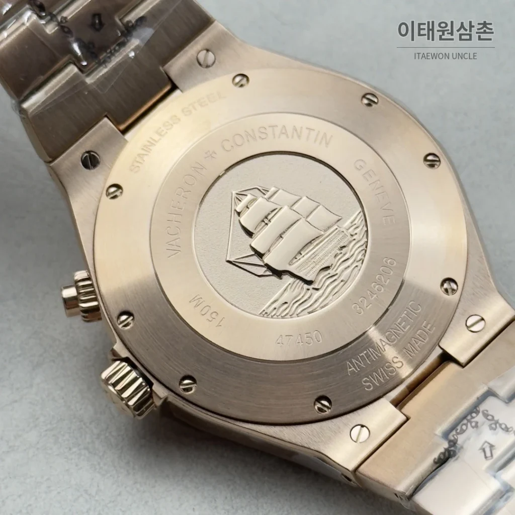 바쉐론콘스탄틴 오버시즈 듀얼타임 파워리저브 오토매틱 42mm 블루 로즈골드 브레이슬릿 로즈골드 케이스 (2)