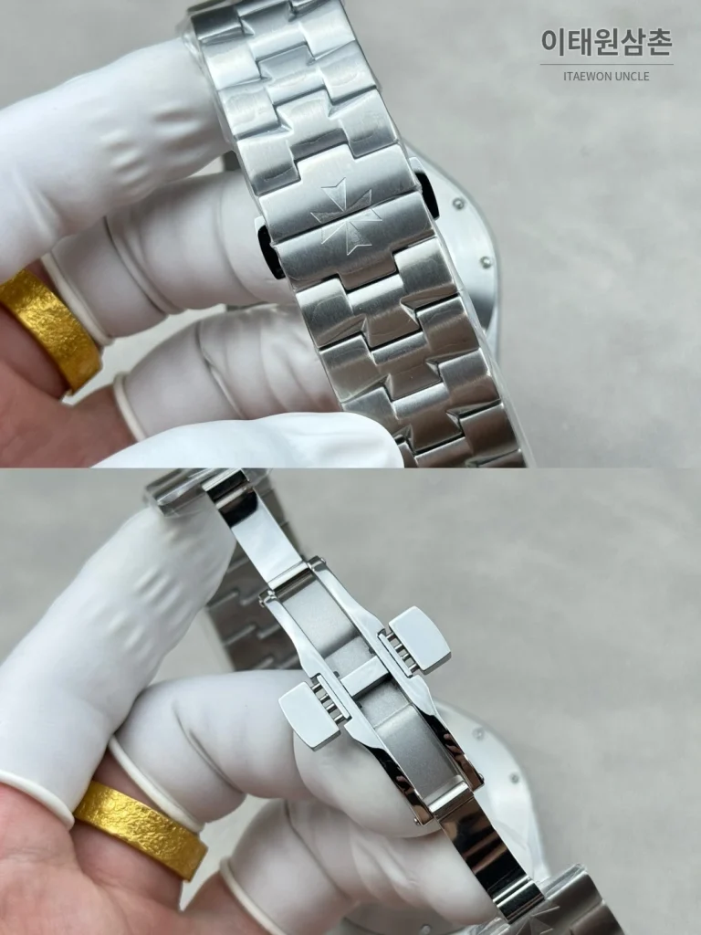 바쉐론콘스탄틴 오버시즈 듀얼타임 파워리저브 오토매틱 42mm 블루 스틸 브레이슬릿 (2)