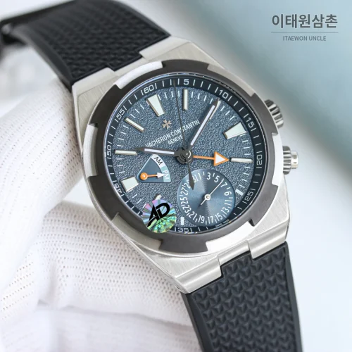 바쉐론콘스탄틴 오버시즈 듀얼타임 스틸 블루다이얼 오토매틱 41mm 7920V/210A-B334 블랙 러버 스트랩