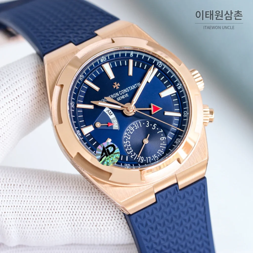 바쉐론콘스탄틴 오버시즈 듀얼타임 스틸 블루다이얼 오토매틱 41mm 7920V/210A-B334 블랙 러버 스트랩