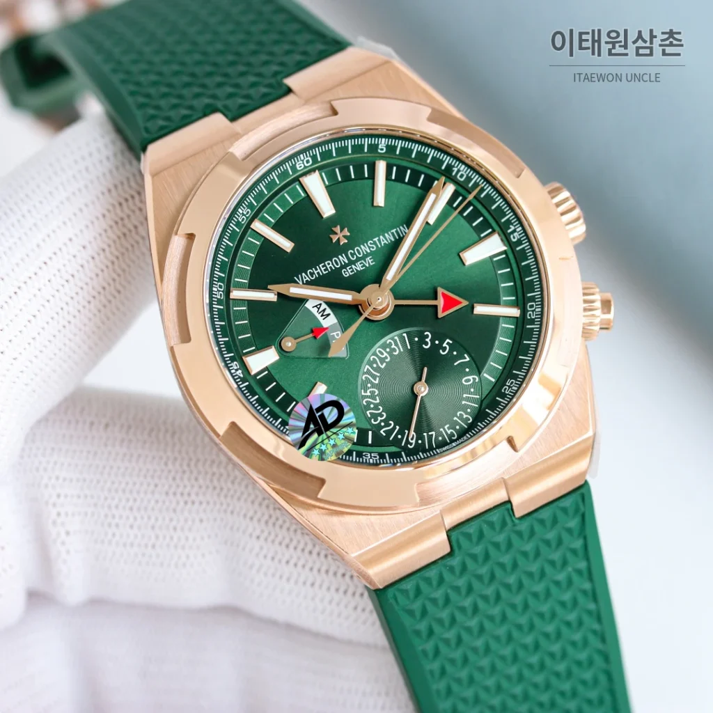 바쉐론콘스탄틴 오버시즈 듀얼타임 스틸 블루다이얼 오토매틱 41mm 7920V/210A-B334 블랙 러버 스트랩