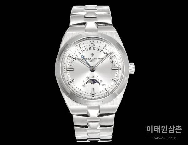 바쉐론콘스탄틴 오버시즈 레트로그레이드 데이트 오토매틱 41mm 블루 스틸 브레이슬릿 (2)