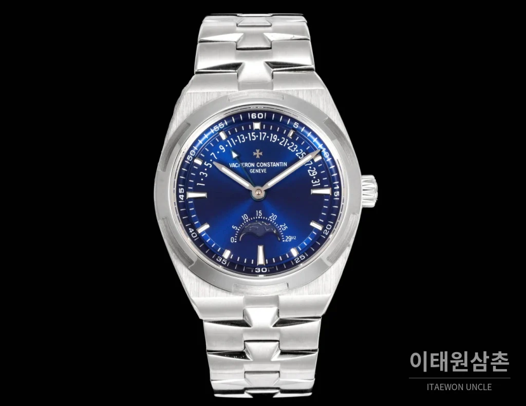 바쉐론콘스탄틴 오버시즈 레트로그레이드 데이트 오토매틱 41mm 블루 스틸 브레이슬릿