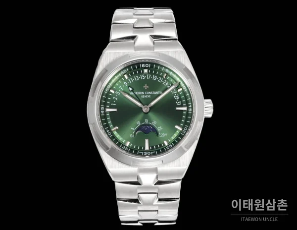 바쉐론콘스탄틴 오버시즈 레트로그레이드 데이트 오토매틱 41mm 블루 스틸 브레이슬릿 (3)
