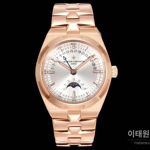 바쉐론콘스탄틴 오버시즈 레트로그레이드 데이트 오토매틱 41mm 블루 로즈골드 브레이슬릿 로즈골드 케이스 (2)