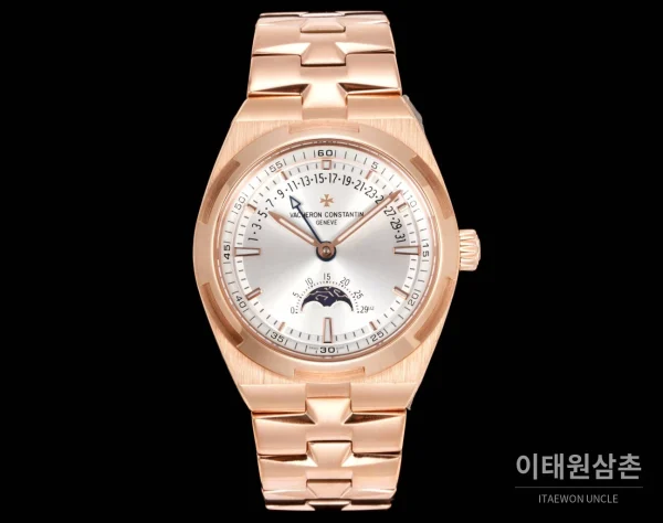 바쉐론콘스탄틴 오버시즈 레트로그레이드 데이트 오토매틱 41mm 블루 로즈골드 브레이슬릿 로즈골드 케이스 (2)